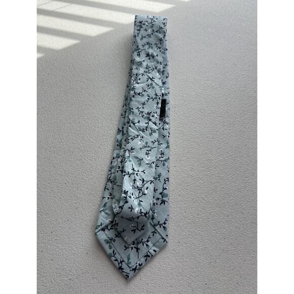 Ties.com Blue/Green Floral Pattern 100% Cotton Handmade Tie NWOT - Picture 4 of 6